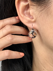Серьги RIVOLI 14mm с австрийскими кристаллами vintage rose 1