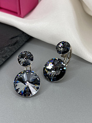 Серьги Roncato 14мм с австрийскими кристаллами silver night 4