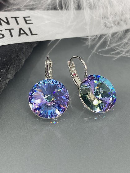 Модные серьги RIVOLI 14mm с австрийскими кристаллами VL