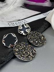 Серьги IREN 23 mm black diamond 4