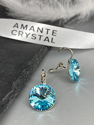 Серьги RIVOLI 14mm light turquoise популярные 2
