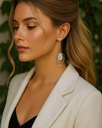 Серьги IREN Saturn crystal Au 1