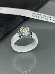 Кольцо керамика Brill белое 19р 3