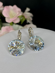 Серьги RIVOLI 14mm с австрийскими кристаллами blue shade 1