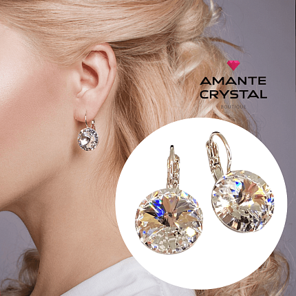 Серьги RIVOLI 14mm с австрийскими кристаллами crystal
