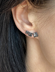 Серьги Square каффы silver night 4