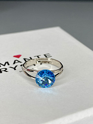 Кольцо ELIS 8mm aquamarine элегантное 1