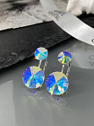 Серьги KR Roncato 14мм с австрийскими кристаллами AB