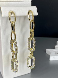 Серьги Lux crystal Au 3