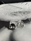 Пусеты KR 10mm silver night