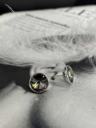 Пусеты KR 10mm silver night 3