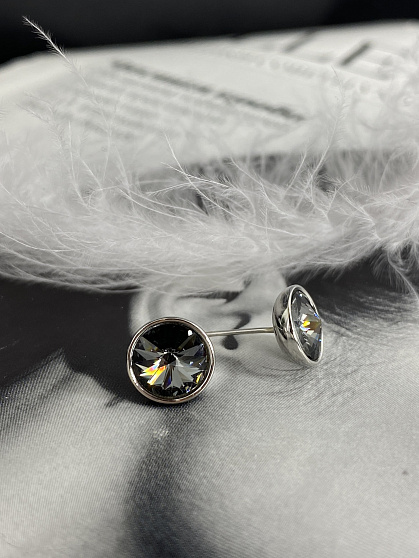 Пусеты KR 10mm silver night