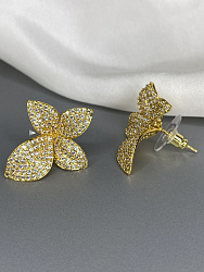 Серьги DAZZ Flower crysta Aul 2.5см 3