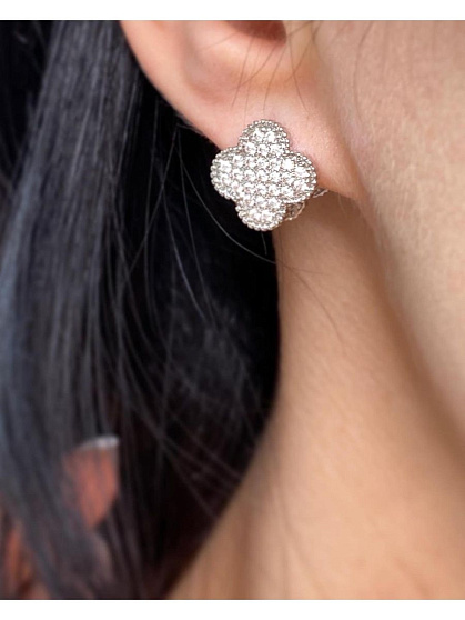 Серьги klever crystal/white