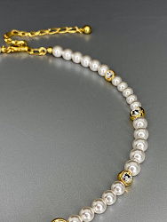 Колье Matti жемчуг Au 3