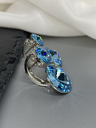 Серьги Roncato 14мм с австрийскими кристаллами aquamarine 4