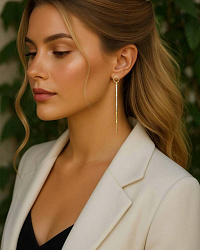 Серьги IREN liana crystal Au 3