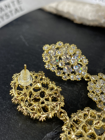 Серьги KR Gloria crystal Au