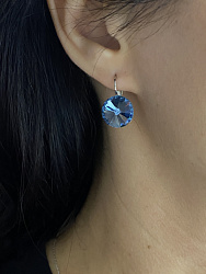 Серьги RIVOLI 14mm с австрийскими кристаллами denim 1