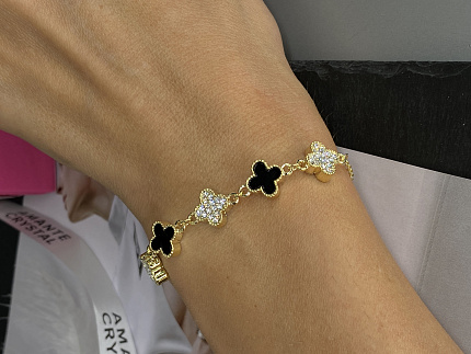 Браслет Klever crystal/jet Au