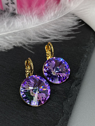 Серьги RIVOLI 14mm с австрийскими кристаллами VL Au 4