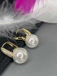 Серьги жемчуг со стразами Au 3
