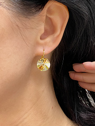 Серьги RIVOLI 14mm с австрийскими кристаллами gold Au 4