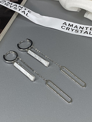 Серьги Kaskad (эмаль) white 1