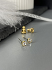 Пусеты Lera 3 mm crystal Au