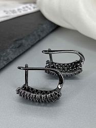 Серьги DAZZ Celeby jet английский замок 4