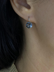 Серьги Assol 9mm с австрийскими кристаллами silver night 1