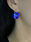 Серьги RIVOLI 18mm с австрийскими кристаллами sapphire