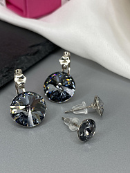 Серьги Roncato 14мм с австрийскими кристаллами silver night 2