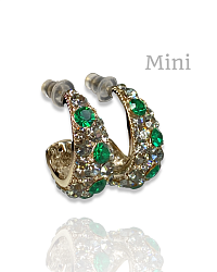 Серьги KR Fashion mini emerald роскошные объемные