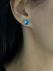 Пусеты 8 mm light turquoise 1