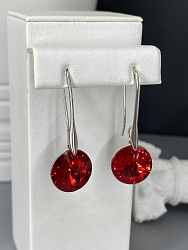 Серьги ELINA 14mm с австрийскими кристаллами light siam 1