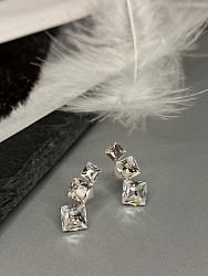 Серьги Square каффы crystal 1