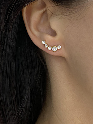 Серьги Kayla каффы mini crystal Au 1