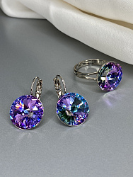 Серьги RIVOLI 14mm с австрийскими кристаллами VL 4