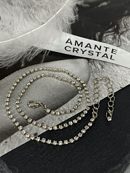 Брендовый чокер Vengo цвета серебра длина колье 32+7 см 1