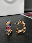 Серьги Color mix покрытие желтое золото 3