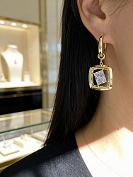 Серьги Ramka crystal Au 1