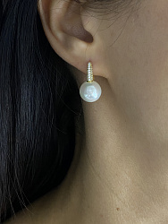 Серьги жемчуг со стразами Au 1