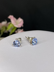 Пусеты Livsa 7.5 mm light sapphire 1