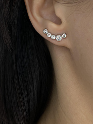 Серьги каффы Kayla mini crystal 1