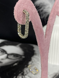 Серьги полукольца Lux bl diamond (мелкие стразы) 3