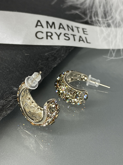 Серьги KR Fashion mini black diamond