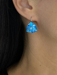 Серьги KR Dafna 18mm aquamarine 1