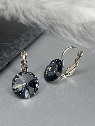 Серьги RIVOLI 10 с австрийскими кристаллами silver night 4