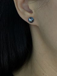 Пусеты 8 mm silver night 1